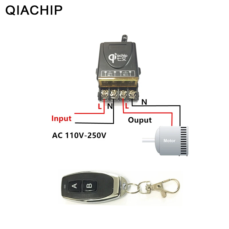 QIACHIP 433 Mhz универсальный Беспроводной удаленного Управление переключатель AC 110 V 220 V 30A реле 1CH приемник и РФ 433 mhz дистанционного Управление;