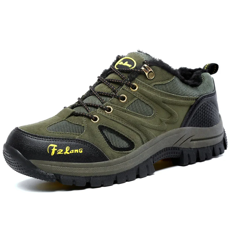 Big Size Men Women Hiking Shoes Winter Leather Outdoor Waterproof Hunting Boots Man Mountain Trekking Climbing Sneakers | Спорт и