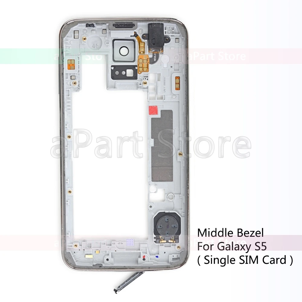 Для Samsung Galaxy S5 G900 G900h G900f средняя рамка пластина передняя Корпус крышка с камерой