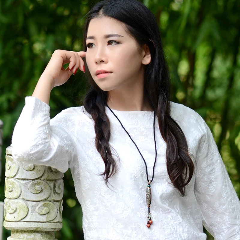 Этническое ожерелье для женщин винтажные ювелирные изделия ручной работы Dzi