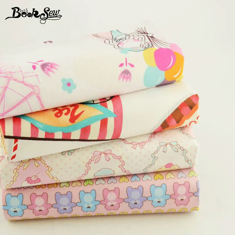 Книжная сшитая хлопковая саржевая ткань украшение прекрасный дизайн светло