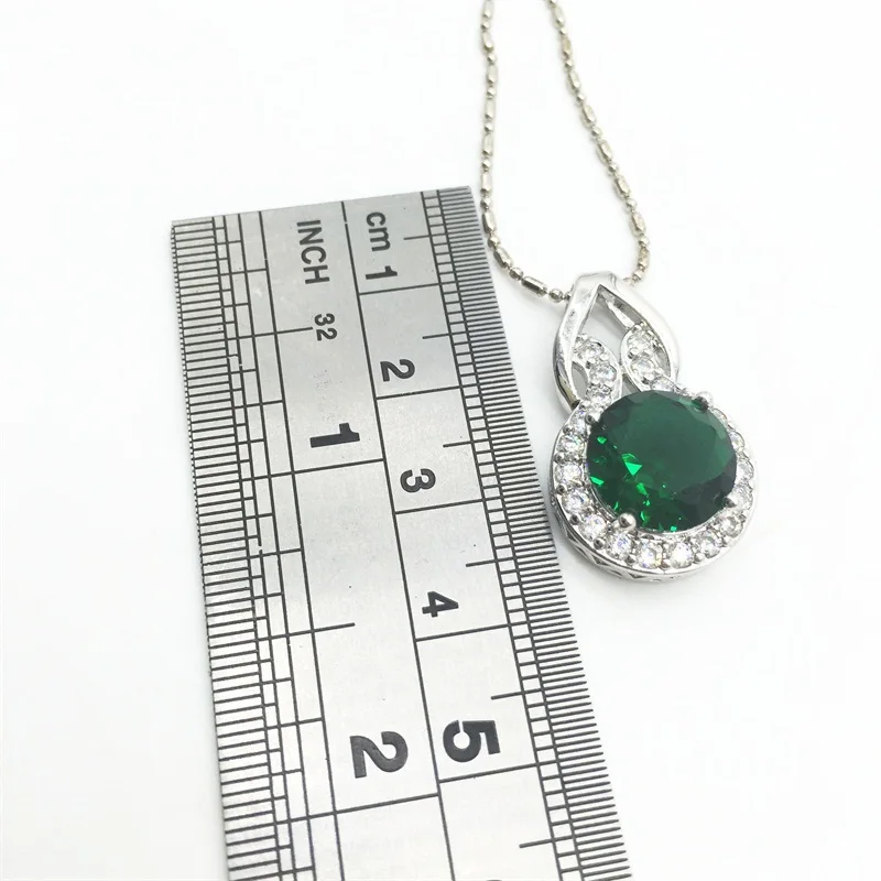 Excellent Green Garnet White color Jewelry Sets Women Sterling Silver Necklace/Pendant/Earrings/Rings Free shipping | Украшения и