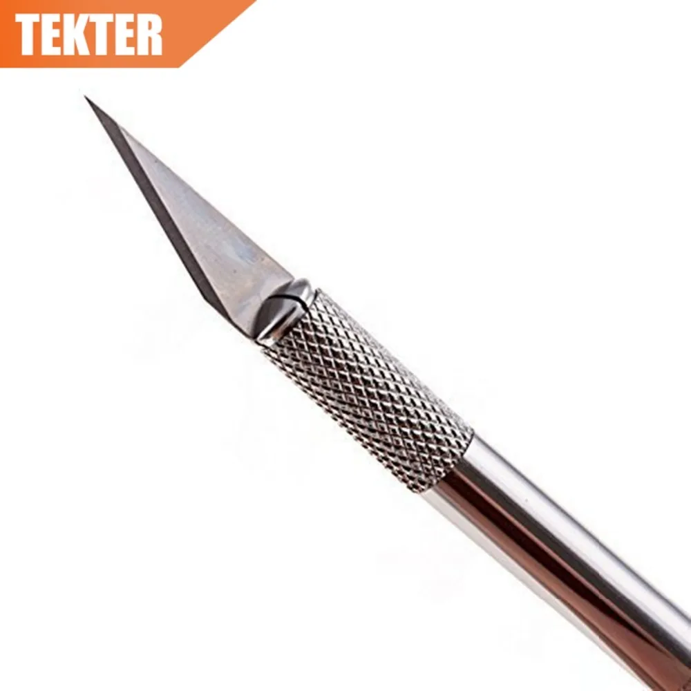 TEKTER Metal Handle Hobby Knife Cutter Craft knife Pen with 5pcs Blade Knives set for PCB Phone Repair DIY tool | Инструменты