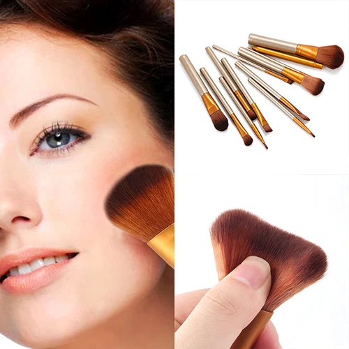 12 Шт. Комплект Макияж Инструменты Косметика Щетки Набор Пудра Тени Для Век Губы