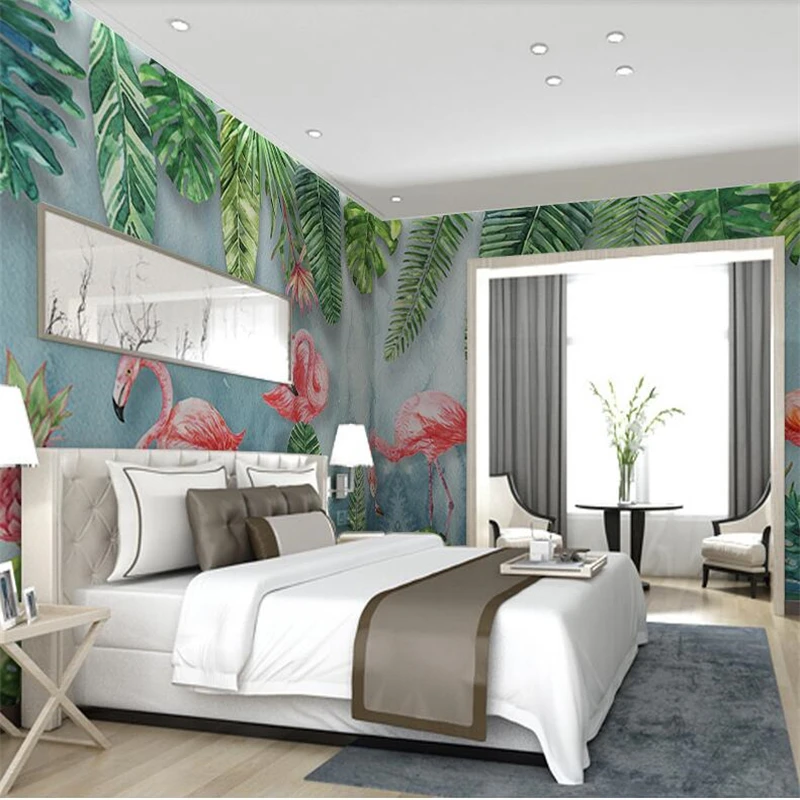 Скандинавская Современная Минималистичная роспись с растениями wellyu фламинго