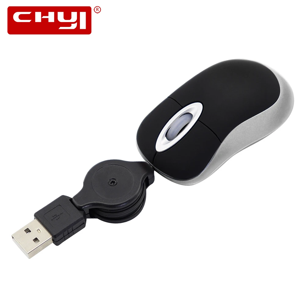 Новый проводной Мышь 3 кнопки оптическая игровая выдвижной usb-кабель