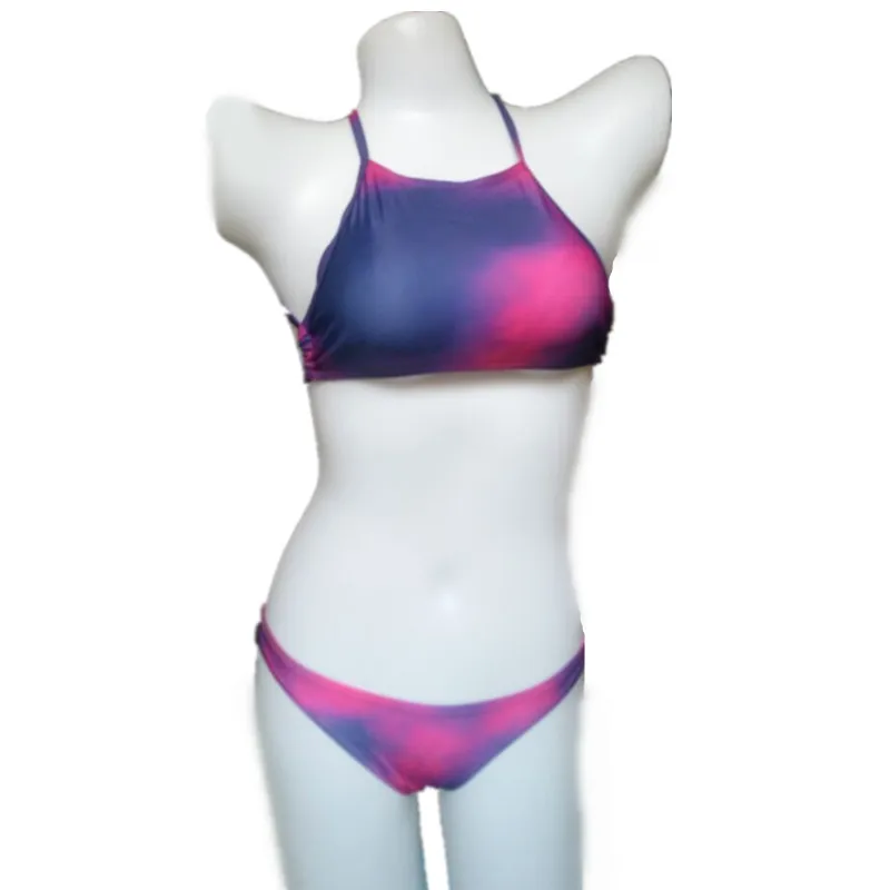 Пикантный винтажный комплект бикини с высоким воротником новинка 2018 женский