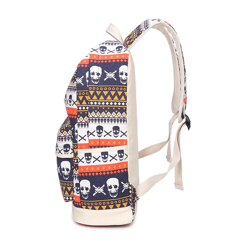 Бренд печати для женщин рюкзак с геометрическим рисунком череп брезентовые