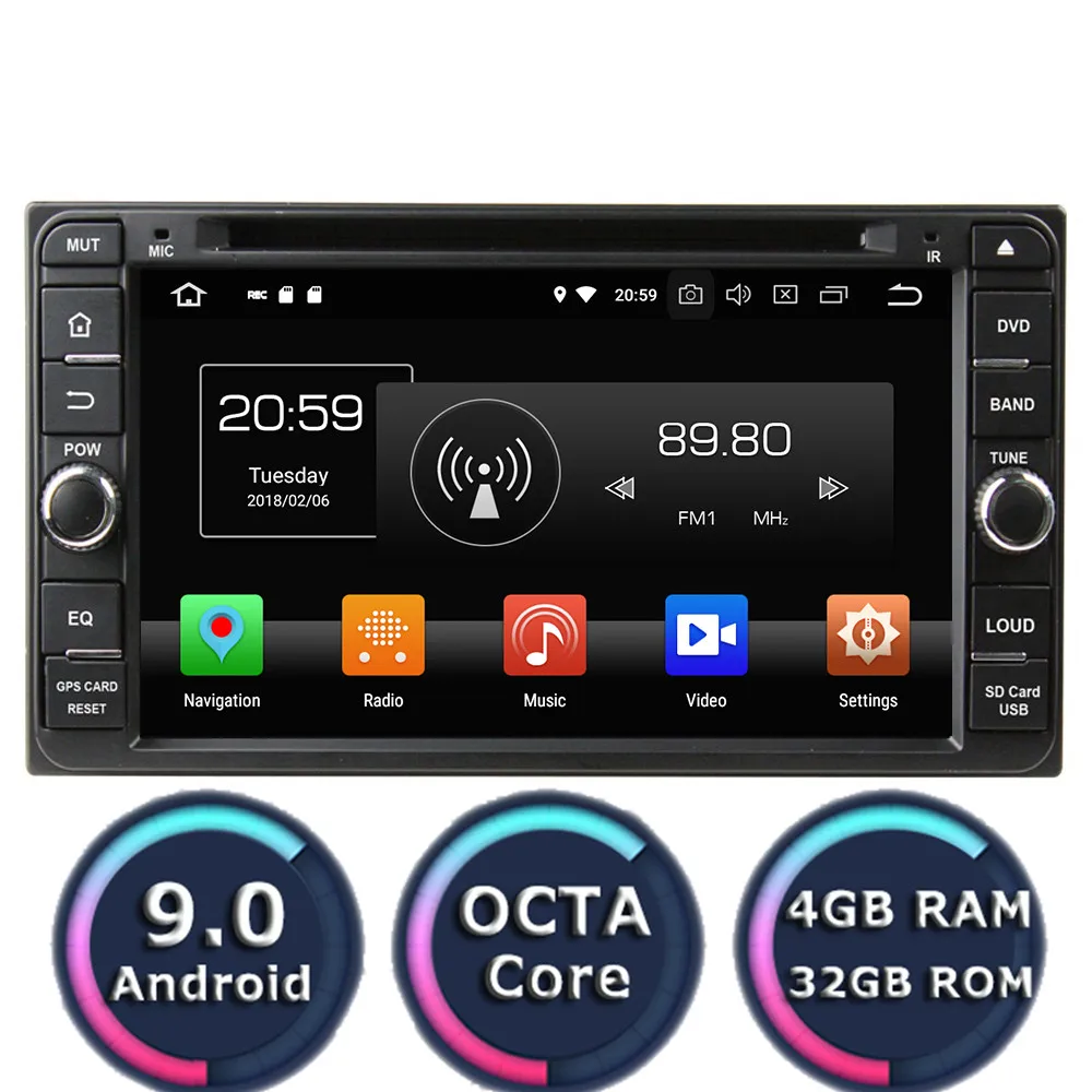 Roadlover Android 9 0 автомобильный dvd плеер для Toyota RAV4 Corolla Vios Hilux Land Cruiser фортунер Прадо 2006