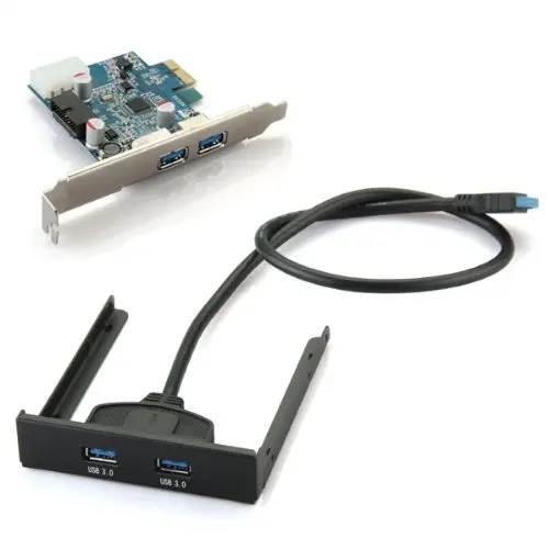 CAA Горячая PCI Express E карта 2 порта концентратор адаптер + USB 3 0 Передняя панель 5