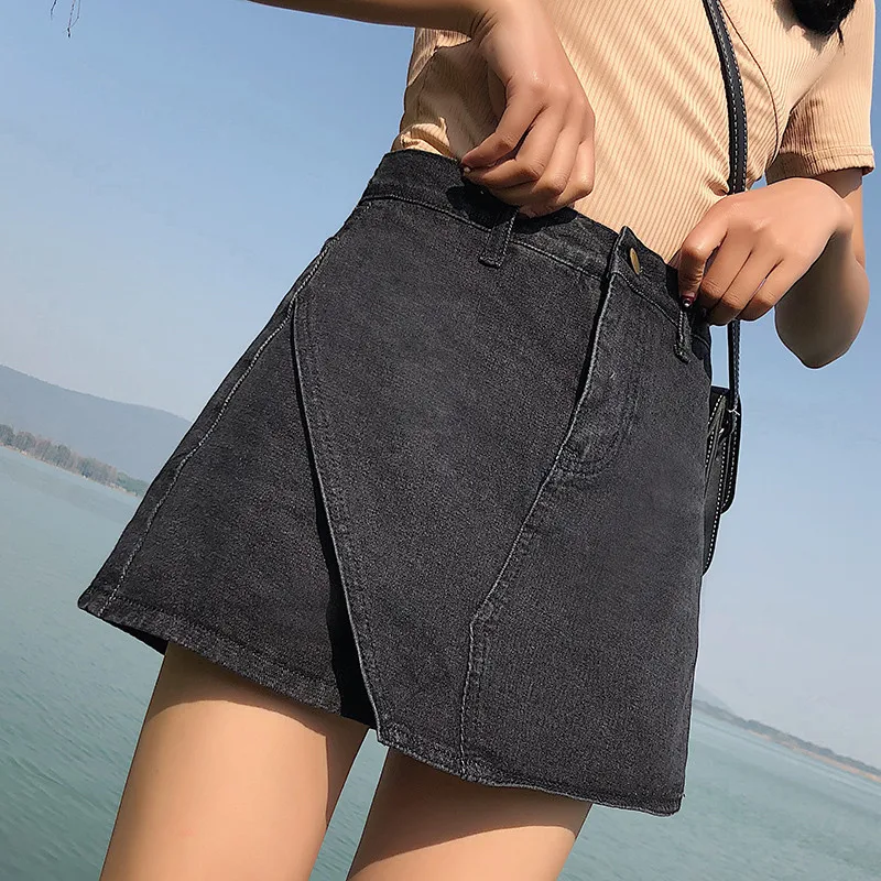 Летние Для женщин шорты 2018 мода новый сплошной Цвет удобные женские Джинсовые