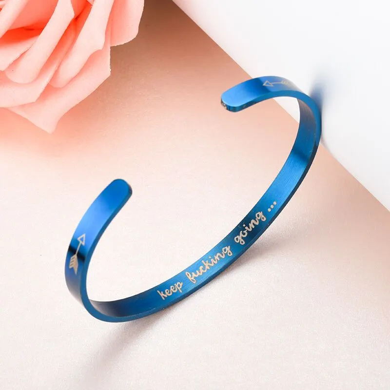 Синий широкий титановый браслет 6 мм модный воодушевляющий для мужчин и женщин