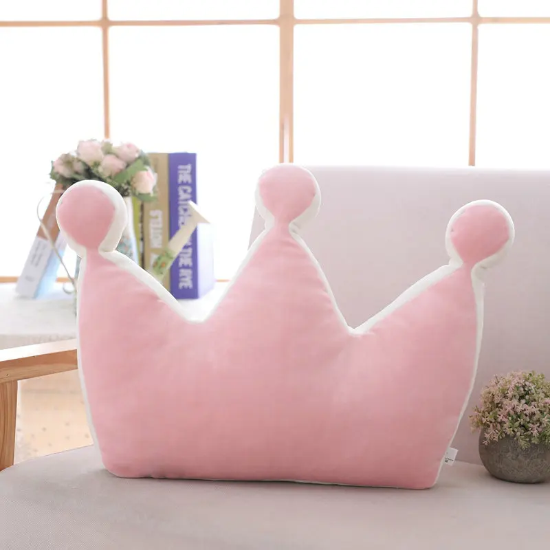 36cm pink Мягкая принцесса подушка "Корона" Плюшевые спящие подушка для маленьких девочек кожаный диван Декор радуги и облака звезд знаменитостей студийный фон для фотосъемки с Подушка - Цвет: 36cm pink