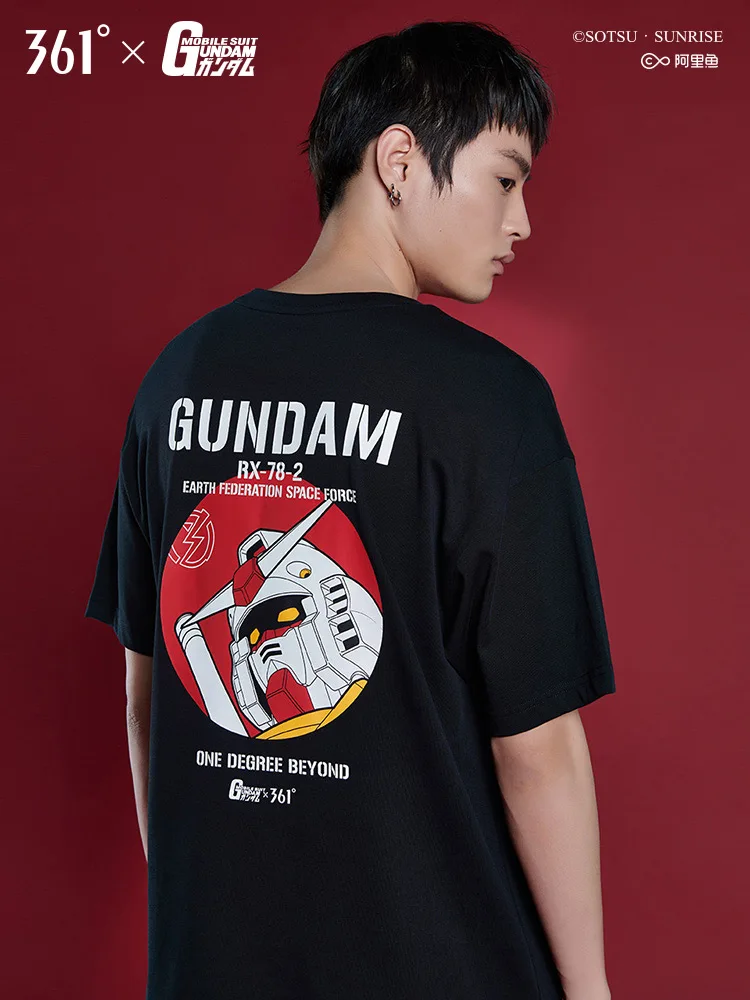 361 GUNDAM 100% хлопок лето 2019 обычная спортивная Удобная дышащая футболка