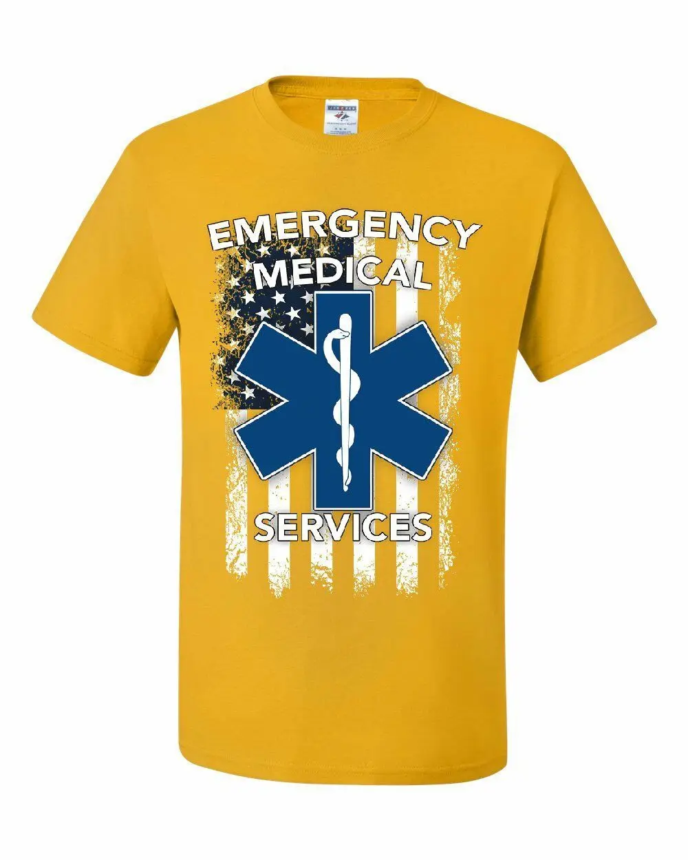 EMT Star of Life EMS metric футболка с флагом США|Мужские футболки| |