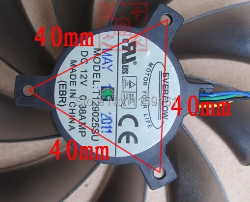 T129025SU 12V 0.38A 4PIN для ASUS HD7970 HD7950 GTX680 DirectCU II вентилятор видеокарты