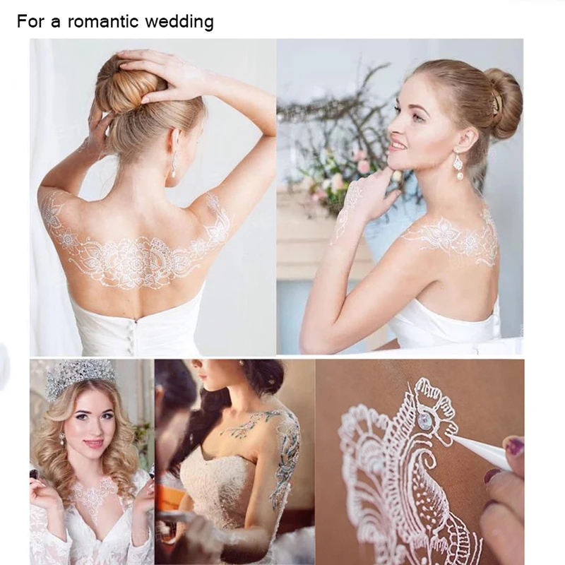 3 шт. белые конусы хны боди арт тату трубка индийские временные модели татуировок