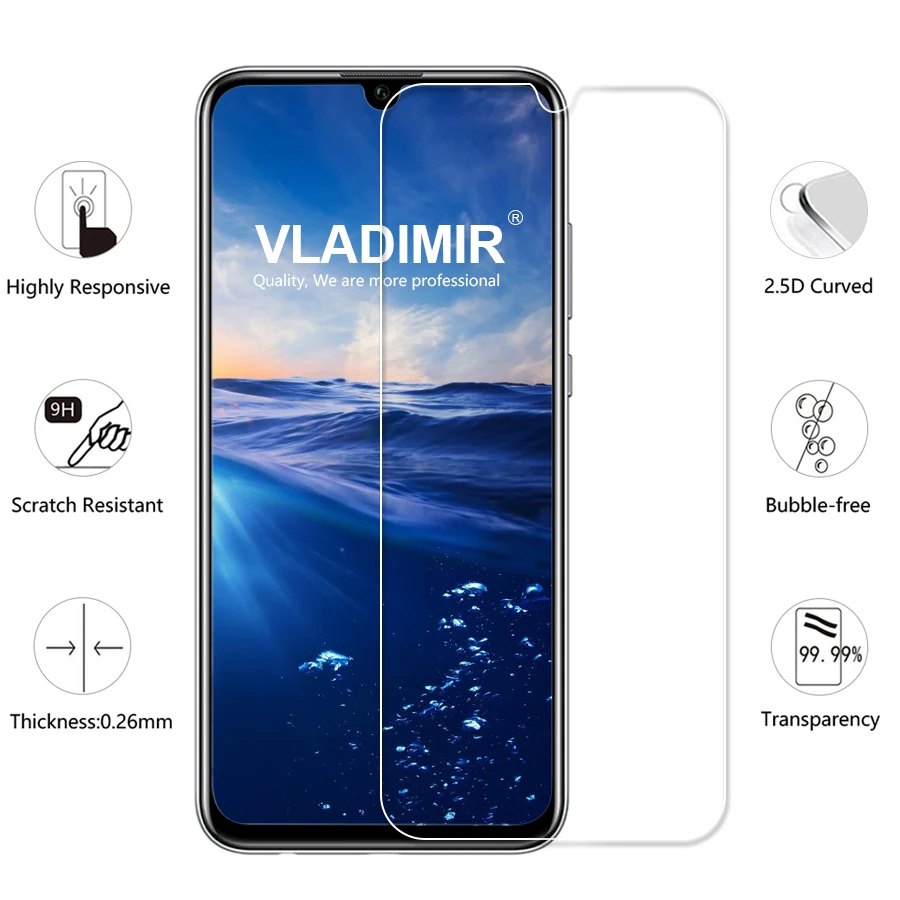 Vladimir 9H 2.5D Not Full Cover Clear Tempered Glass for Huawei Honor 10 Lite Screen Protector Protective Film | Мобильные телефоны