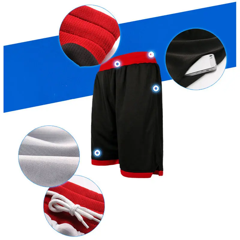 Новые мужские спортивные Баскетбол Бег тренажерный зал карманов Шорты для