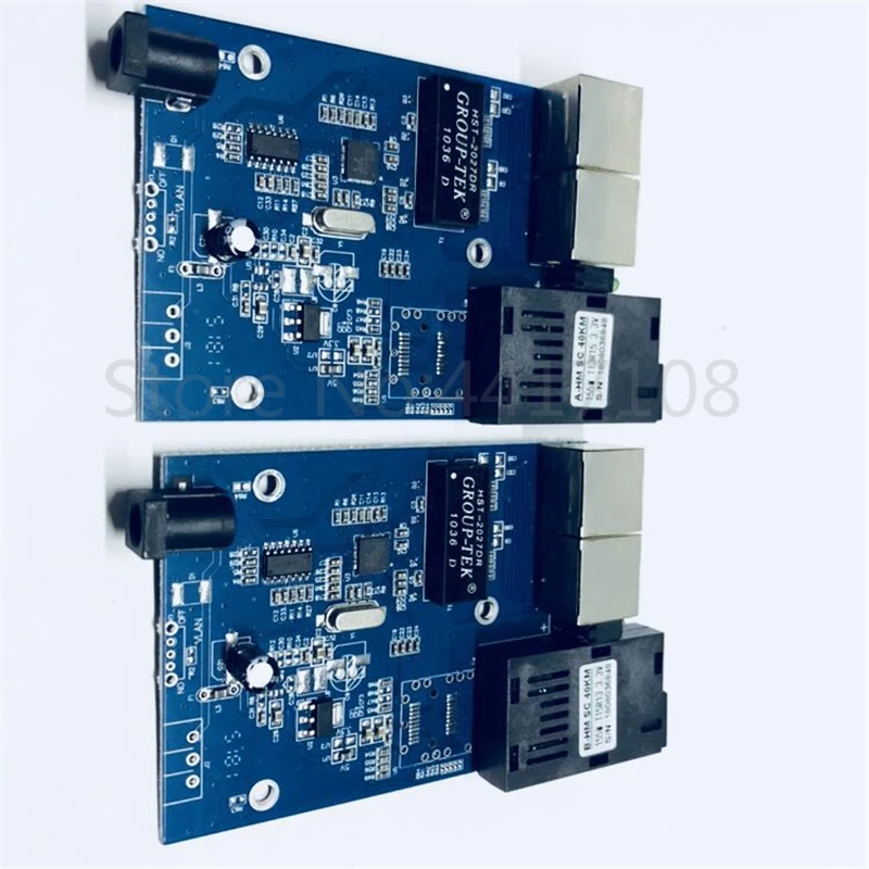 10/100M Fast Ethernet Switch Converter 20KM Fiber Optical Media Single Mode 2*RJ45 and 1*SC fiber Port PCBA | Мобильные телефоны и