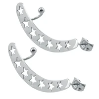 1 pair hot summer ear cuff start fashion design stud earrings for women 316l surgical stainless steel ear pins jewelry
