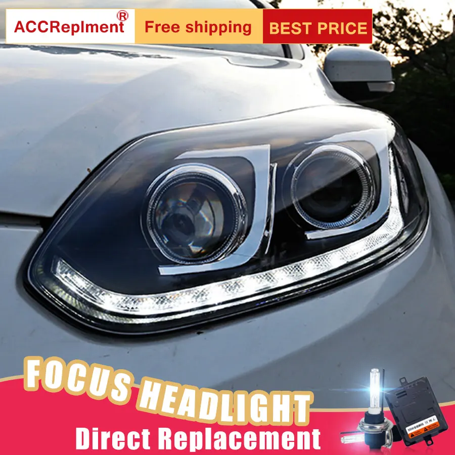 2 шт. светодиодный фары для Ford Focus 2012-2014 автомобиля Ангельские Глазки ксенон HID