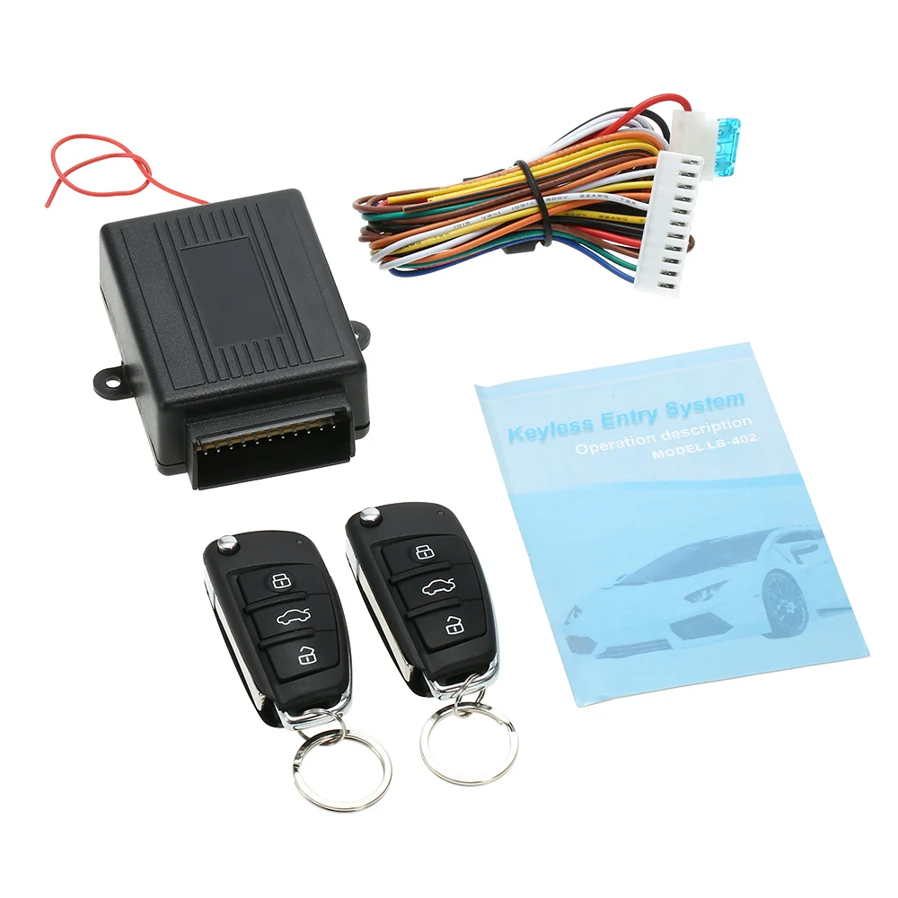 

Universal Car Door Lock Keyless Entry System w/ Trunk Release Button Remote Central Control Box Kit