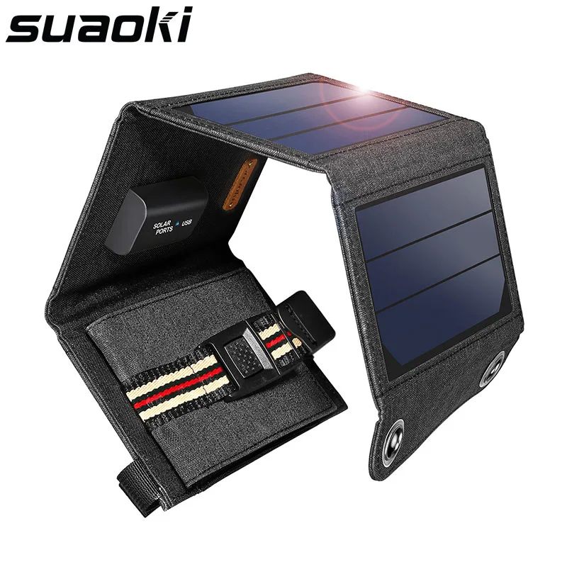 Suaoki 7W Солнечное зарядное устройство 5V USB выход портативный складной внешний