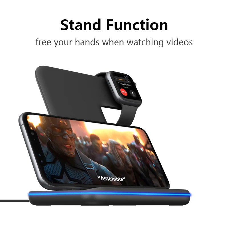 3 в 1 беспроводная зарядная станция для iPhone XS Max XR X 8 Plus 15 Вт Qi Быстрая зарядка