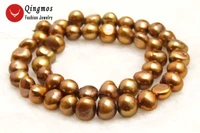 qingmos 8 9mm brown baroque natural freshwater pearl loose beads for jewelry making necklace bracelet diy 14 los739 free ship
