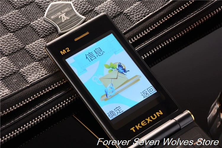 Original TKEXUN M2 Flip Metal Body Phone Dual Screen Big Battery Big Keyboard 3.0 Handwriting Screen Mobile Cellphone Clamshell