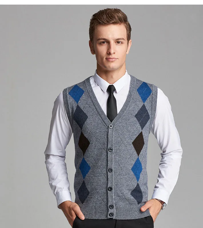 Дропшиппинг Трикотажный жилет мужские кардиганы, Свитера мужские Pull Homme v-образный вырез без рукавов свитер жилет хлопковый свитер мужские Roupas
