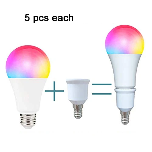5pcs each Смарт-лампа Boaz, 7 Вт, Wifi, с регулируемой яркостью, умный светильник E27/E14, Wifi, умная светодиодная лампа, приложение Alexa Echo Google Home Tuya Smart IFTTT, ночной Светильник - Испускаемый цвет: 5pcs each