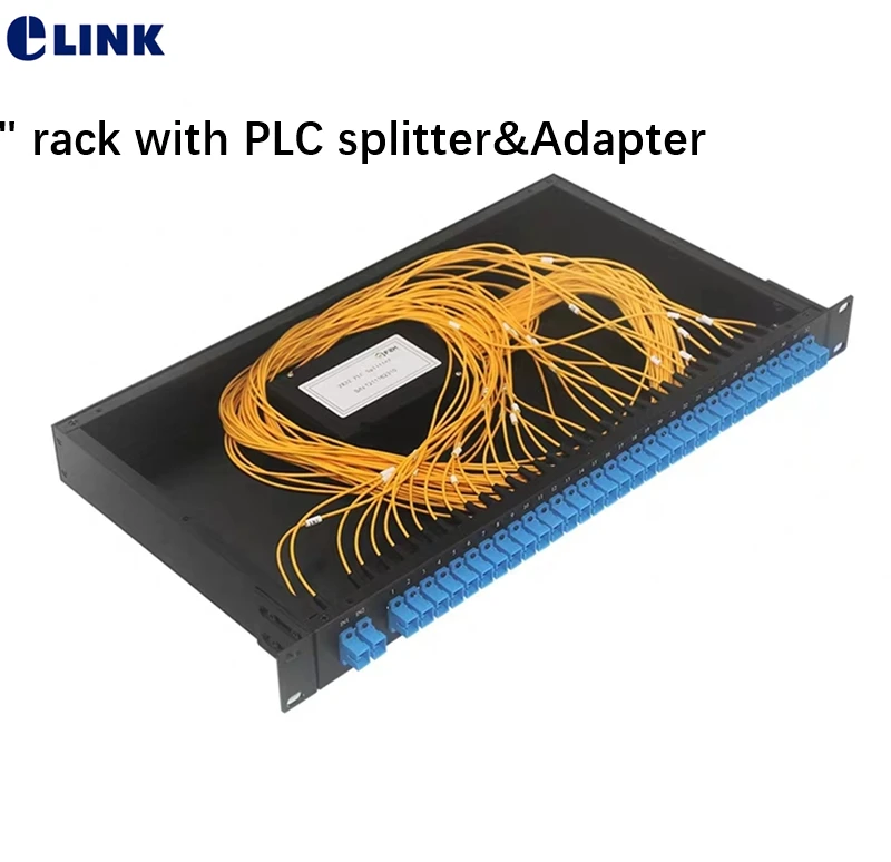 19-дюймовая стойка с разделителем PLC 2*32 и адаптером SC/UPC 1mtr 1U патч-панель 2x