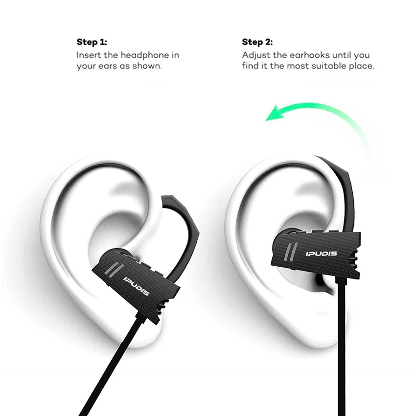 IPUDIS IP67 водонепроницаемые Bluetooth наушники с шумоподавлением Спортивные