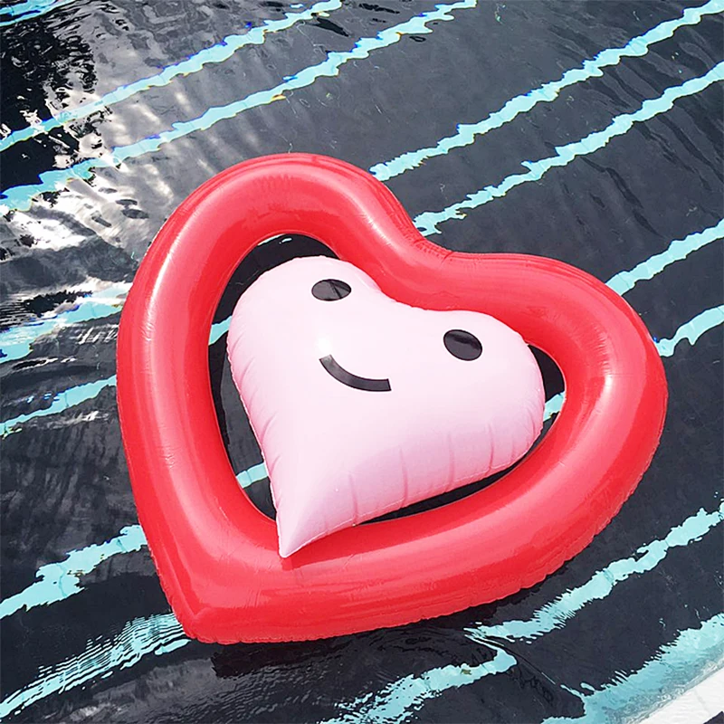 Регулируемый надувной матрас 120 см плавательный круг в форме сердца для детей и