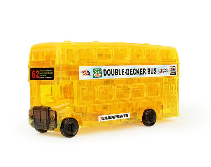 Новое поступление 3D двухэтажный автобус Crystal Puzzle животного собраны модели DIY