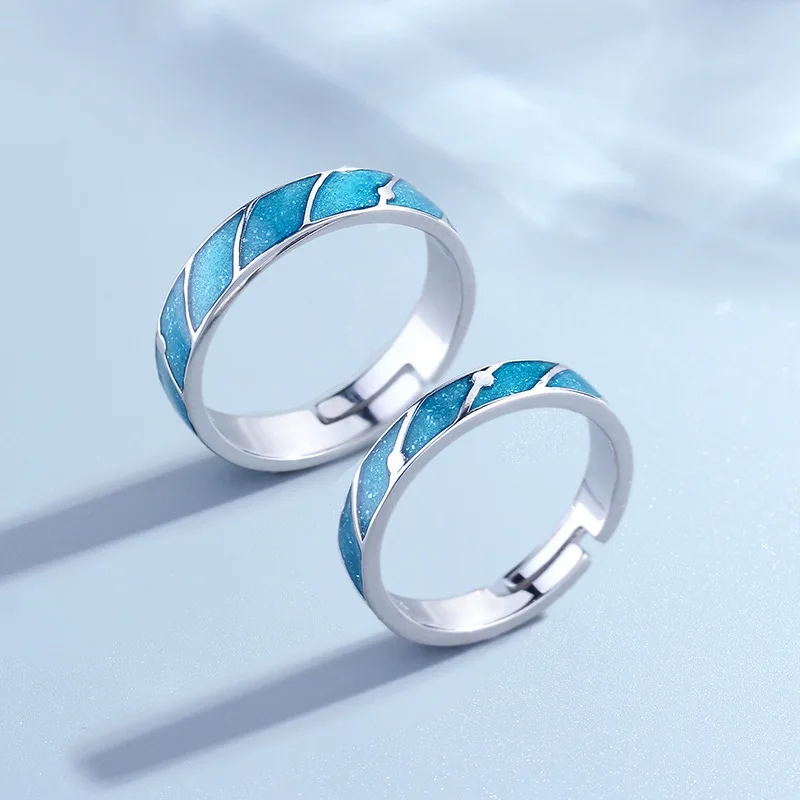 Vicney 925 пробы Серебряный Метеор кольца для душевой оригинальный голубой эмалью