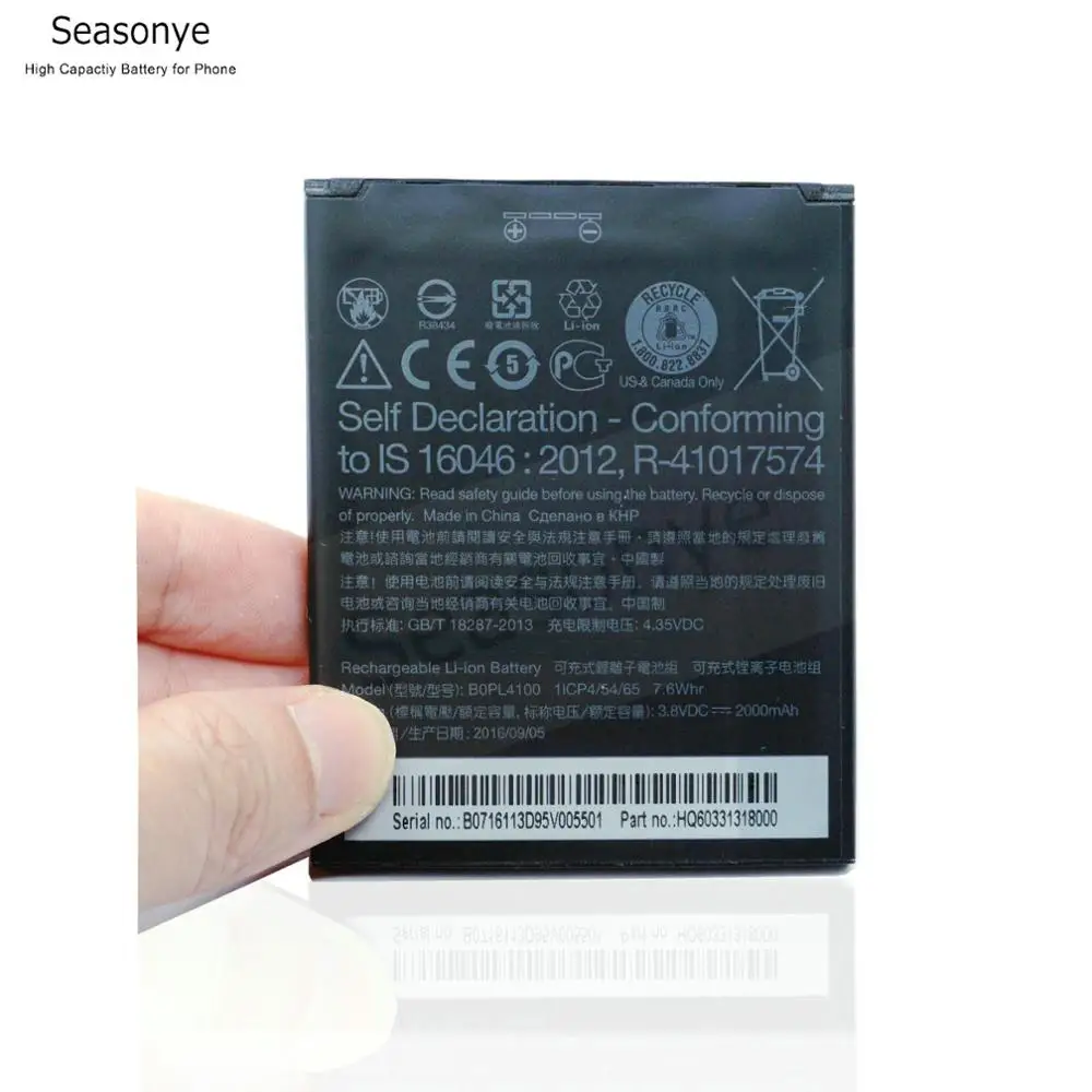 Seasonye 2000mAh / 7.6Whr B0PL4100 BOPL4100 BOPM3100 телефонный Сменный аккумулятор для HTC Desire 526 526G + Dual SIM