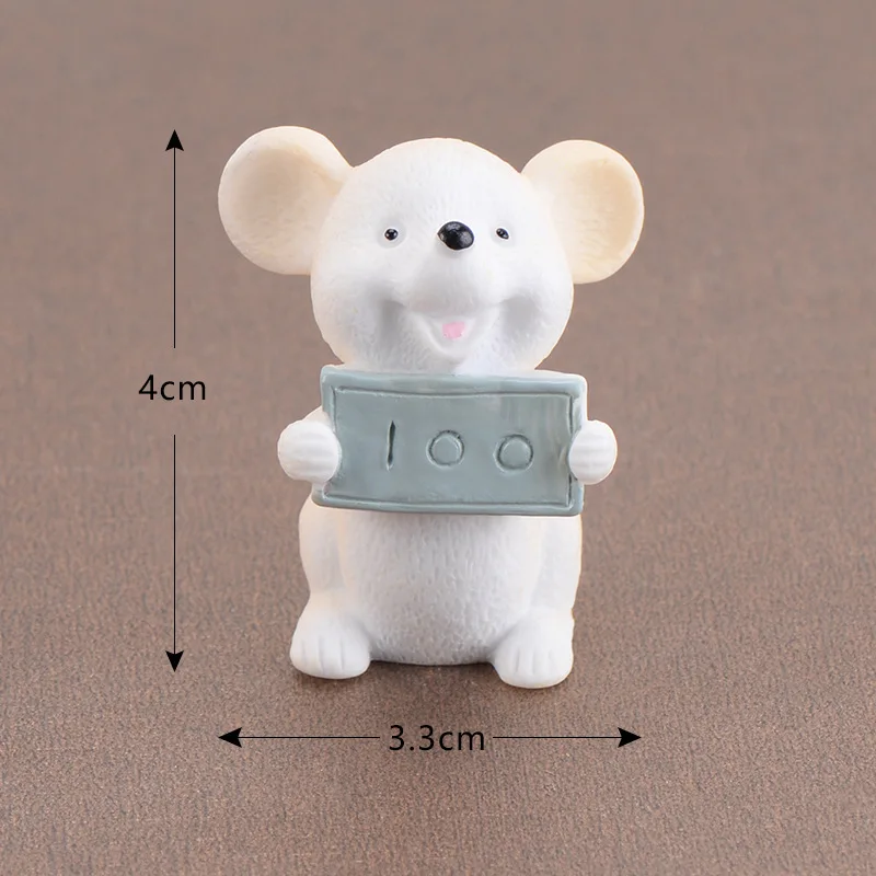 Lucky mouse Золотой доллар мультяшная модель животных фигурка кукольный домик торт домашний декор миниатюрное украшение для сада в виде Феи аксессуары - Цвет: Light Yellow No.3
