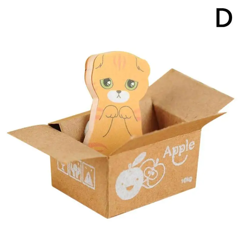 Милый картонный Кот маленький блокнот для заметок 3d Kawaii с кошкой для пишущих принадлежностей клейкая бумага для заметок, Канцтовары для школы и офиса Papelaria - Цвет: D