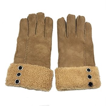 Camel G29 Женские перчатки, зимние теплые, новые, шерсть, натуральная кожа, овчина, перчатки, твердые, настоящая овчина, мех, варежки, элегантные, теплые, женские перчатки, G29 - Цвет: Camel G29
