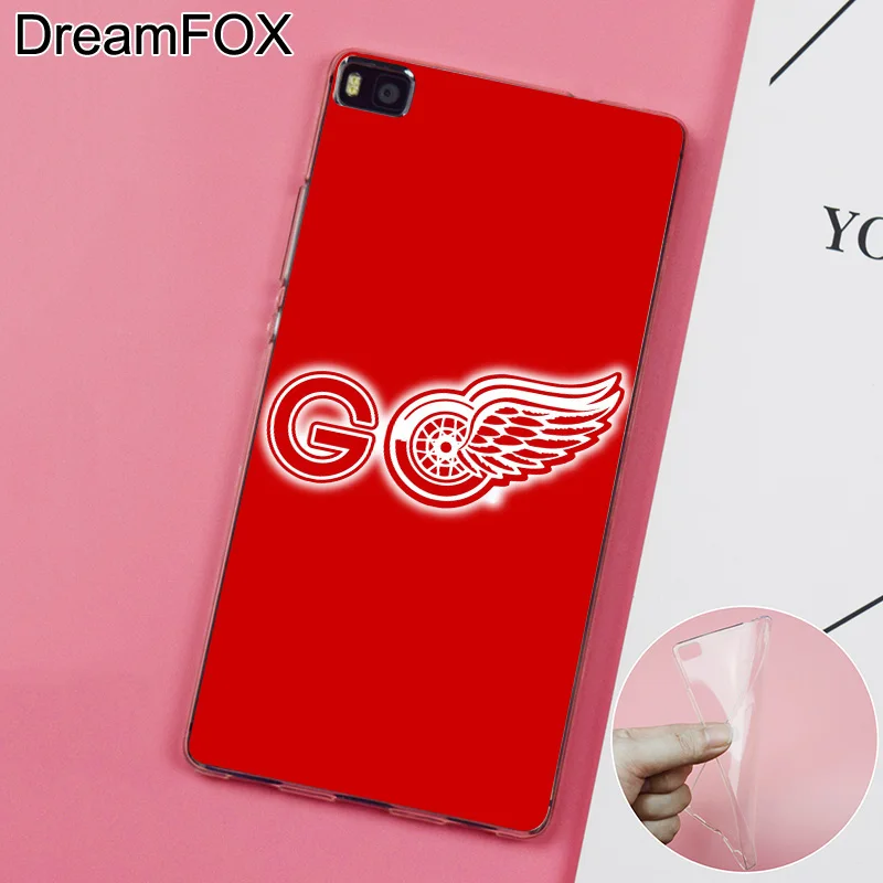DREAMFOX K063 Detroit Red Wings Soft TPU Silicone Case Cover For Huawei P8 P9 P10 Lite Plus 2017 Honor 8 Pro 9 6X |