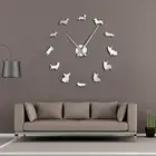 Настенные часы с зеркальным эффектом, бескорпусные гигантские декоративные часы с английским валлийским корги сделай сам для щенков, собак, пород животных