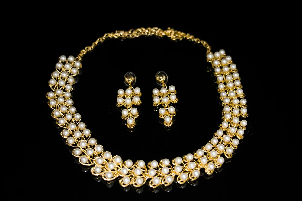 2018 свитер chainfor Модные женские имитация жемчужное ожерелье и серьги невесты