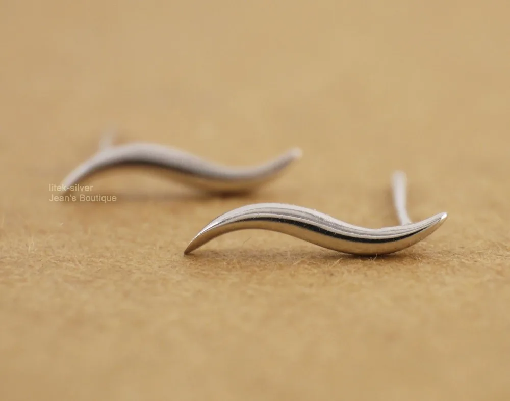 925 пробы серебряные волнистые серьги гвоздики A1318|crawler earrings|925 sterlingearrings earring |