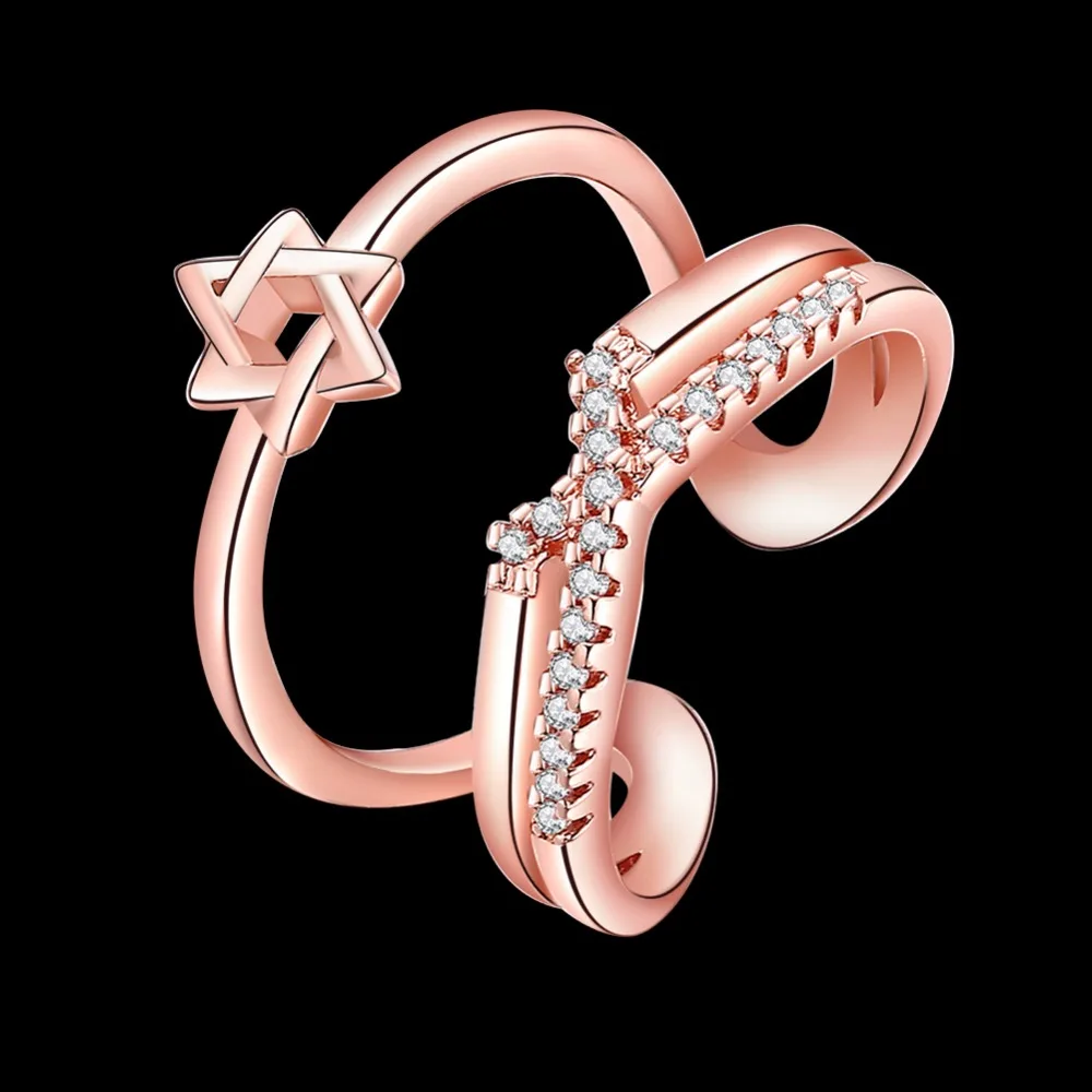 Для женщин элегантный кольцо ювелирный бренд инкрустированные циркон покрытие