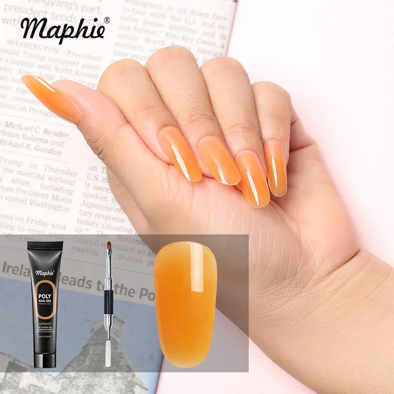 Maphie, 15 г, прозрачный удлиняющий УФ-гель для ногтей, розовый цвет, светодиодный Гель-лак для ногтей DIY, Полупостоянный гель для ногтей - Цвет: 008 2PCS SET