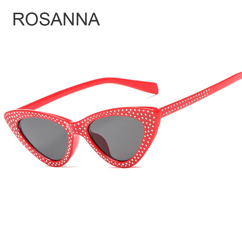 Женские солнцезащитные очки в мелкой оправе ROSANNA красные черные белые кошачий