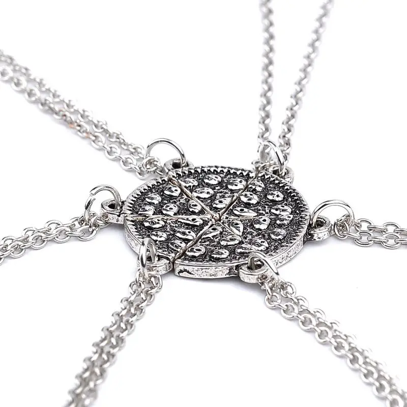 Лидер продаж модное серебряное ожерелье с кулоном в виде пиццы еды сестры лучшие